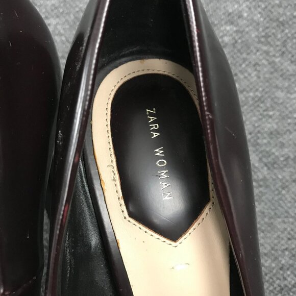 ZARA Woman Chocolate Brown 6 Inch Tall Platform Pump High Heels Size 8 US / 39 - Picture 3 of 8